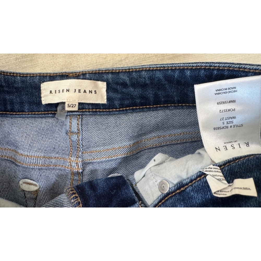 Risen Women's 5/27 Mid Rise Tapered Ankle Jeans - Picture 4 of 8